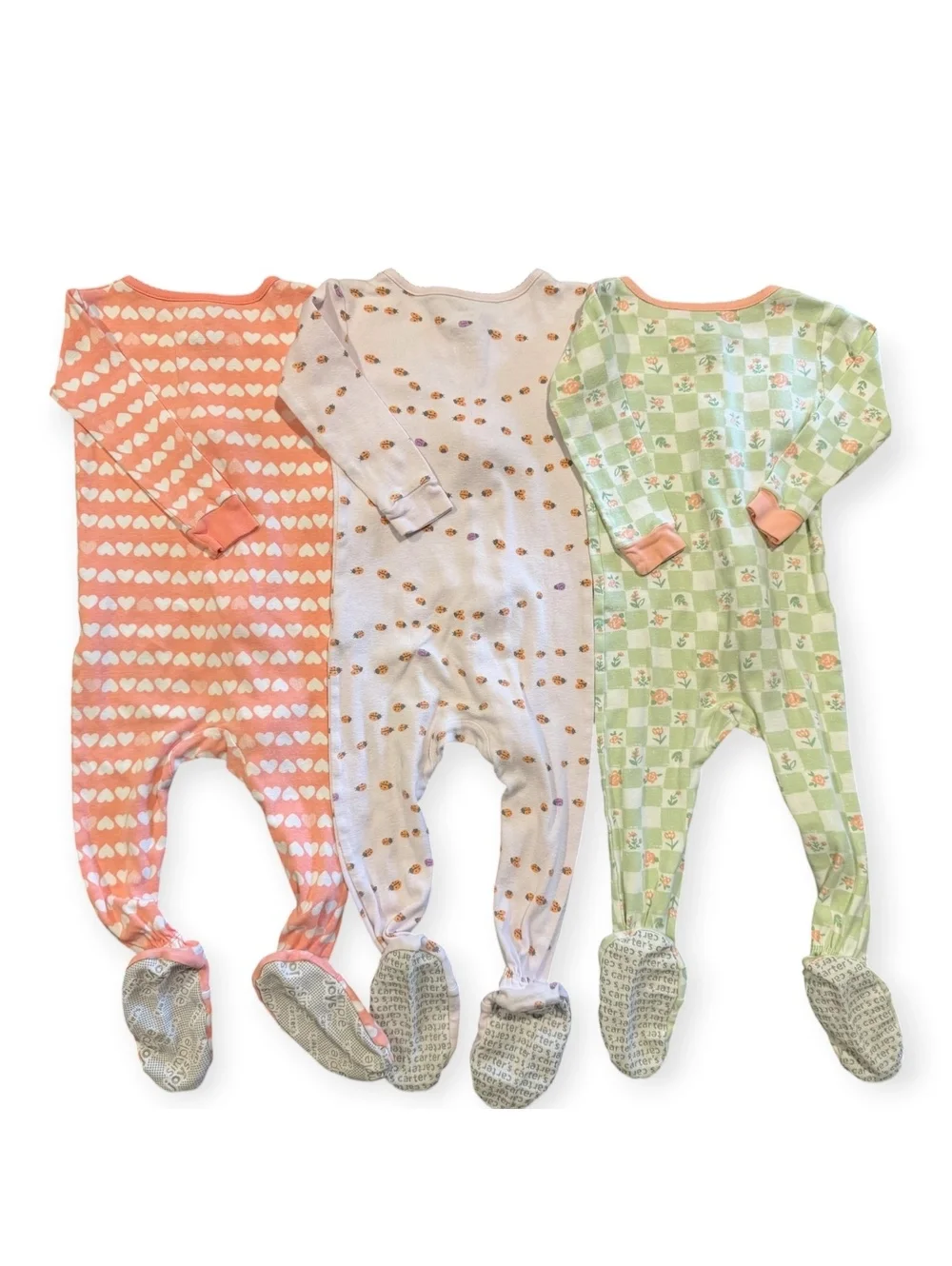 Carter's Baby Footed Pajamas Sleepers 18M - Set of 3, Assorted Patterns